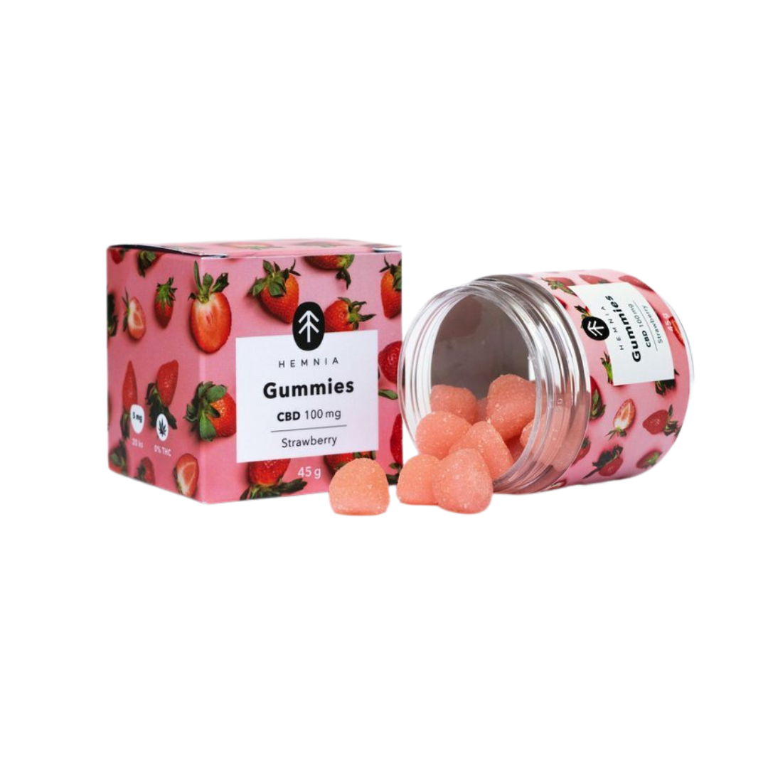 Hemnia CBD 100mg 20 τμχ ζελεδάκια με γεύση Φράουλα